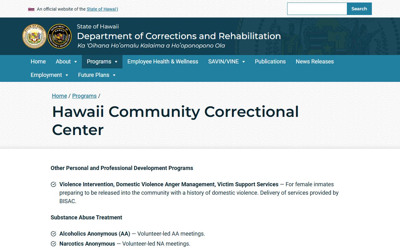 Hilo booking reports Hawaii Community Correctional Center