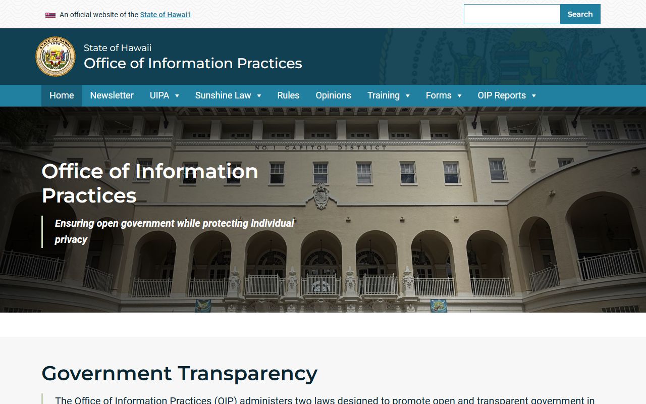 Hawaii booking reports Office of Information Practices UIPA